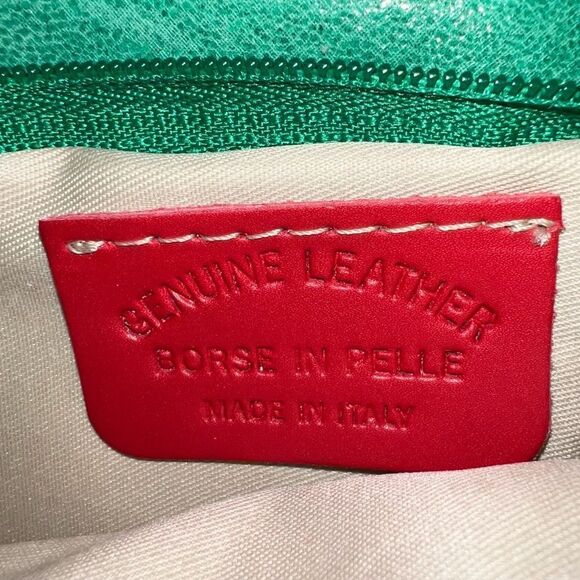 Borse In Pelle Emerald Green Leather Clutch Bag, made in Italy 🇮🇹 - Picture 14 of 16
